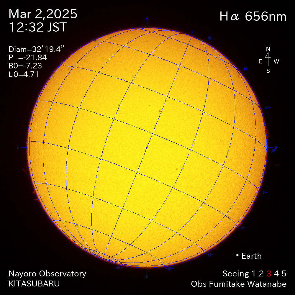 2025年3月2日 Ha波長の太陽