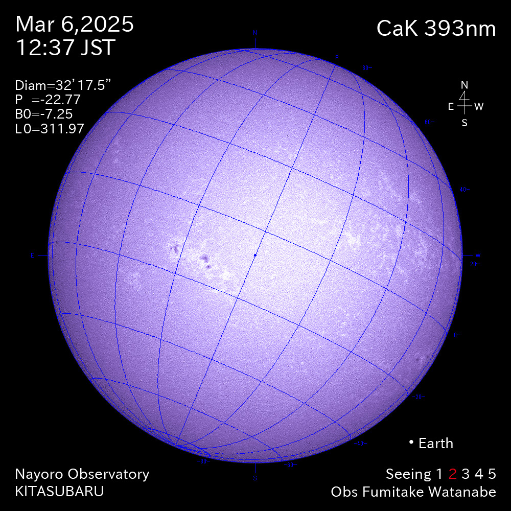 2025年3月6日 CaK波長の太陽