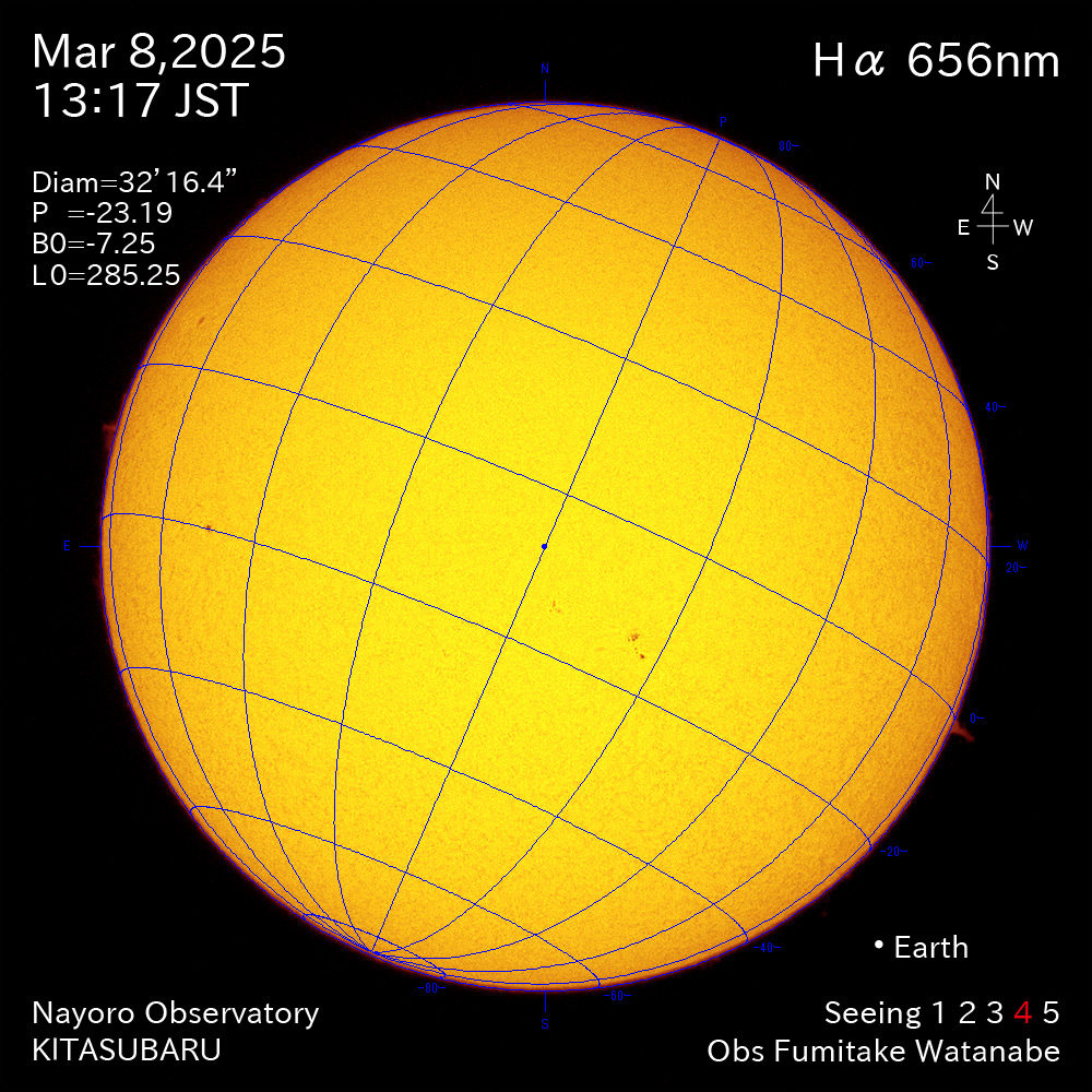 2025年3月8日 Ha波長の太陽