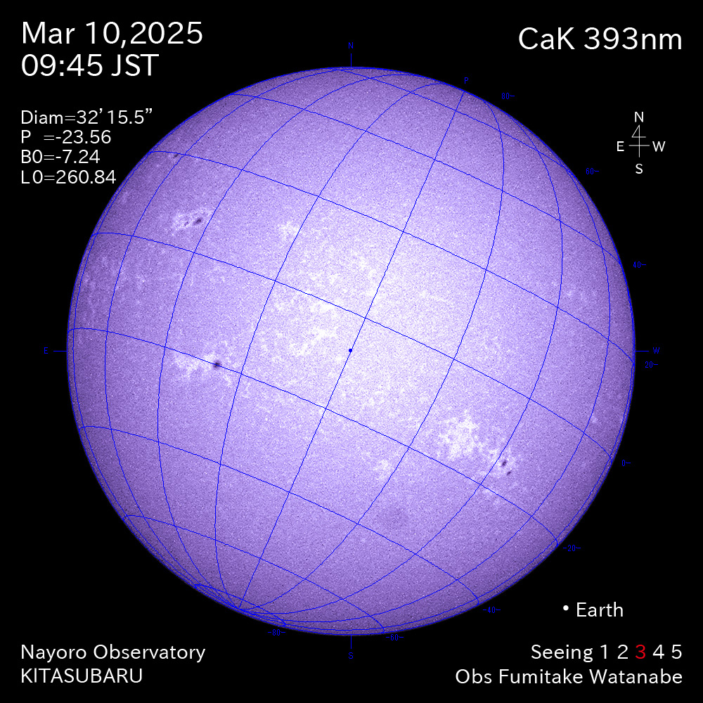 2025年3月10日 CaK波長の太陽