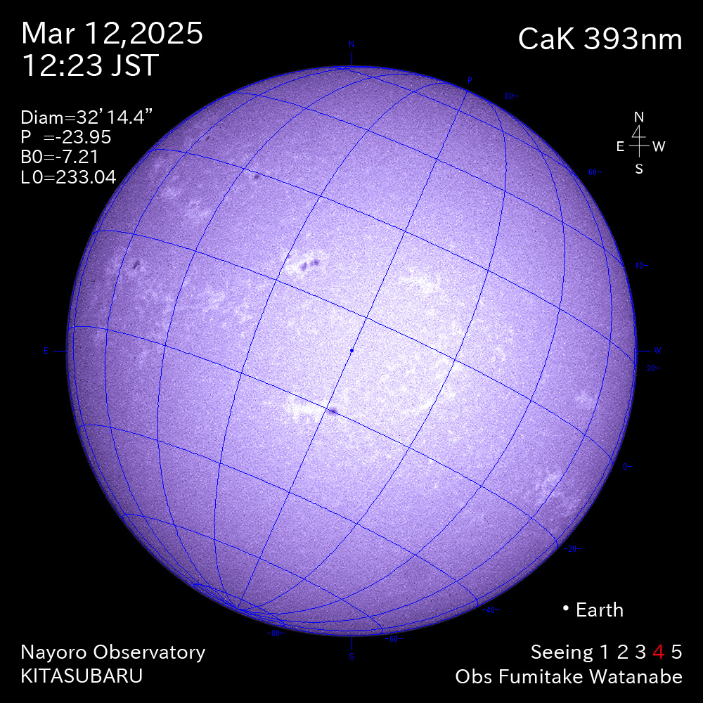 2025年3月12日 CaK波長の太陽