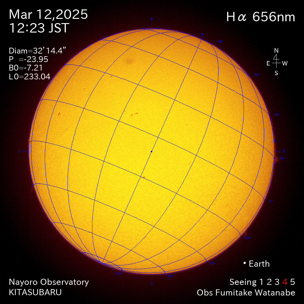 2025年3月12日 Ha波長の太陽