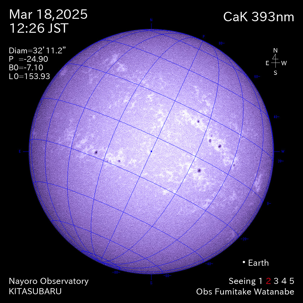 2025年3月18日 CaK波長の太陽