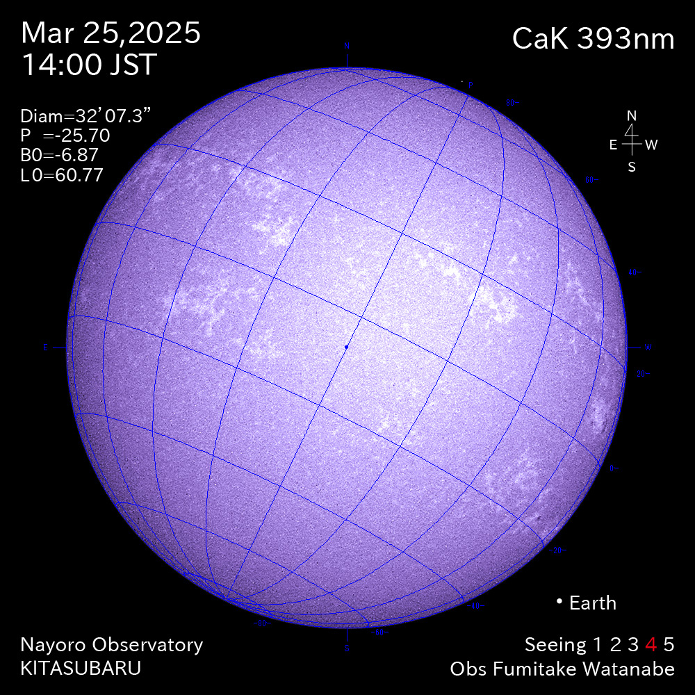 2025年3月25日 CaK波長の太陽
