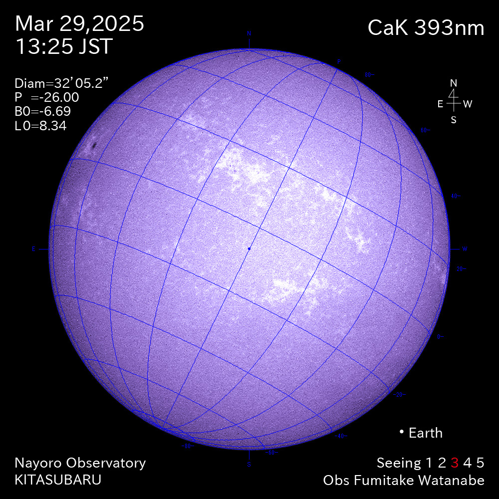 2025年3月29日 CaK波長の太陽