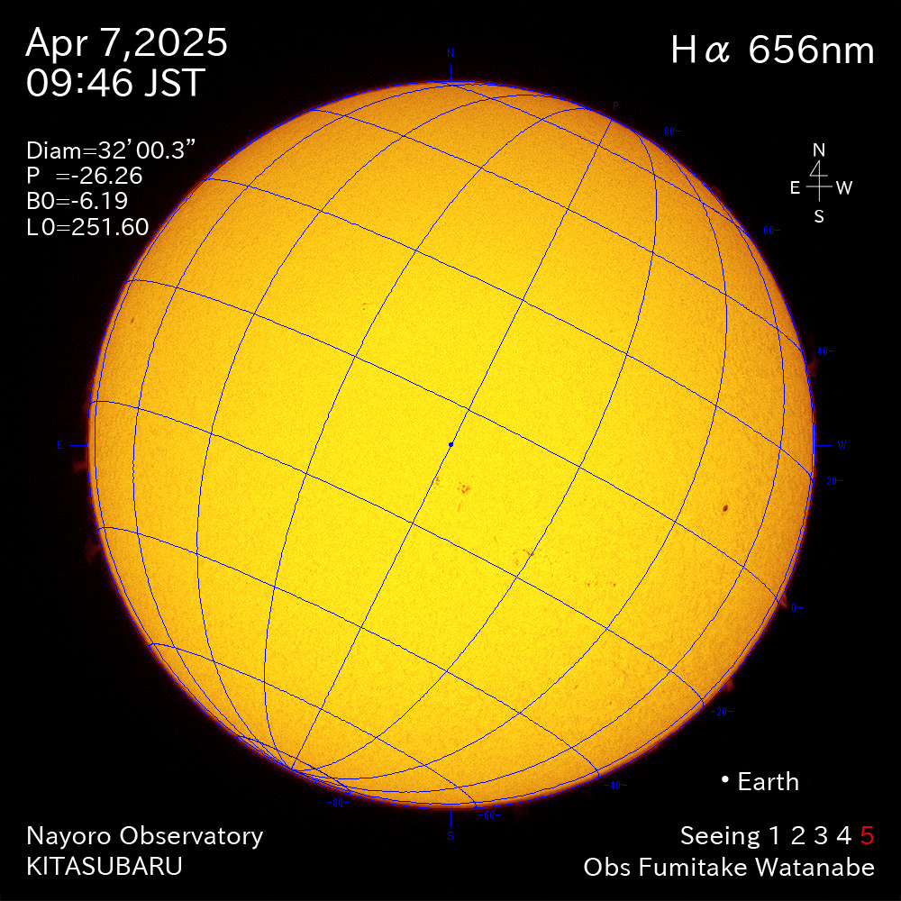 2025年4月7日 Ha波長の太陽