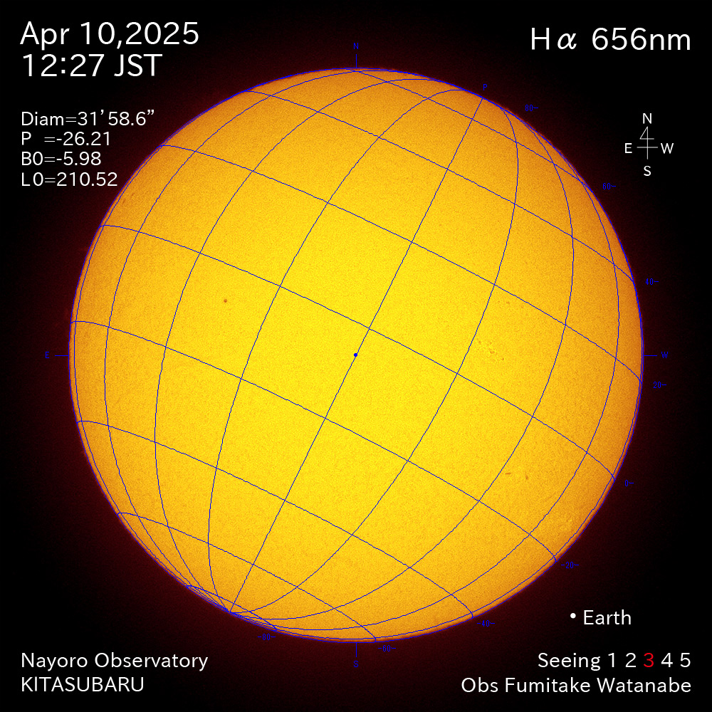 2025年4月10日 Ha波長の太陽