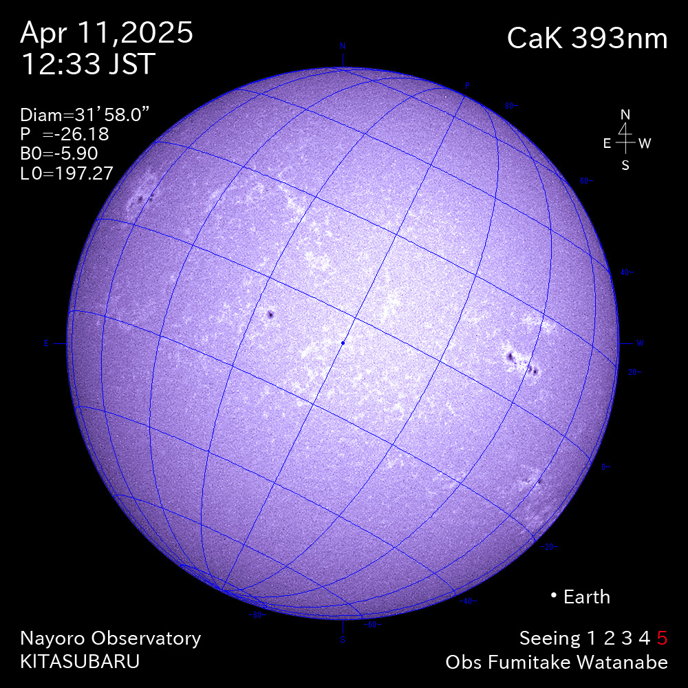 2025年4月11日 CaK波長の太陽