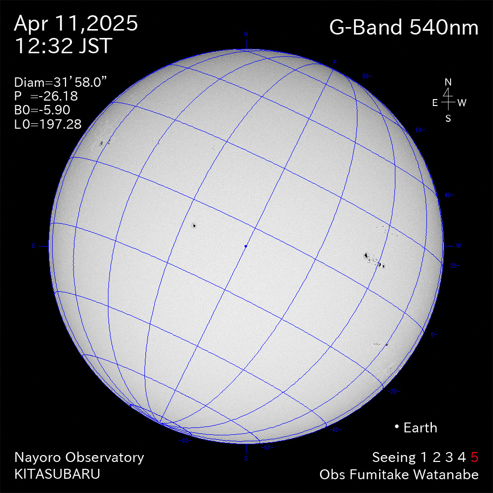2025年4月11日 540nm波長の太陽