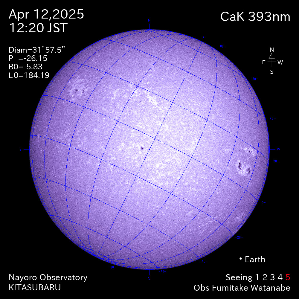 2025年4月12日 CaK波長の太陽