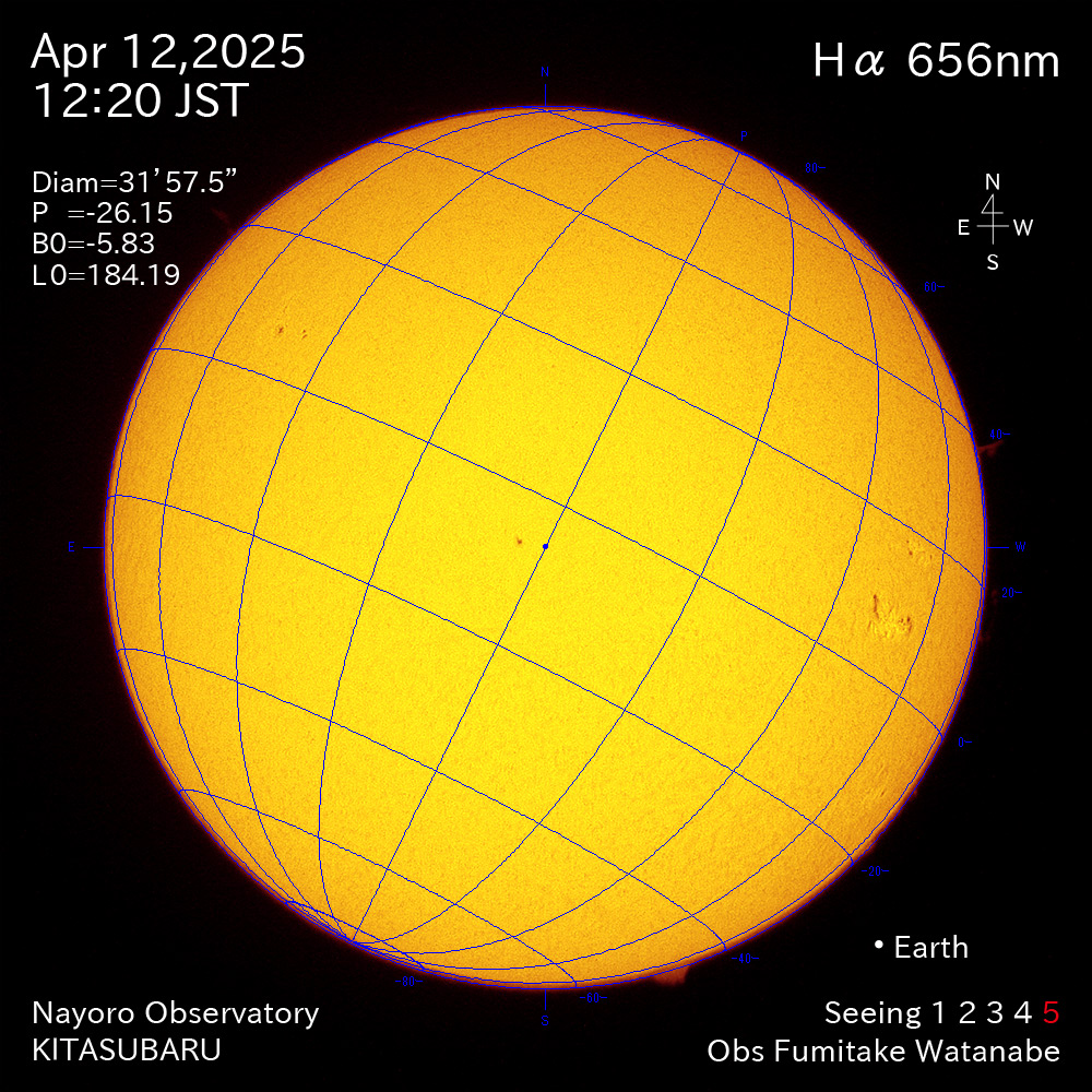 2025年4月12日 Ha波長の太陽