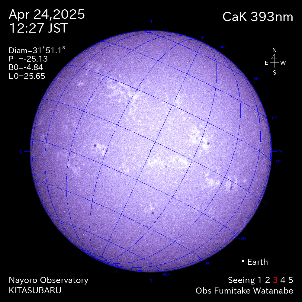 2025年4月24日 CaK波長の太陽