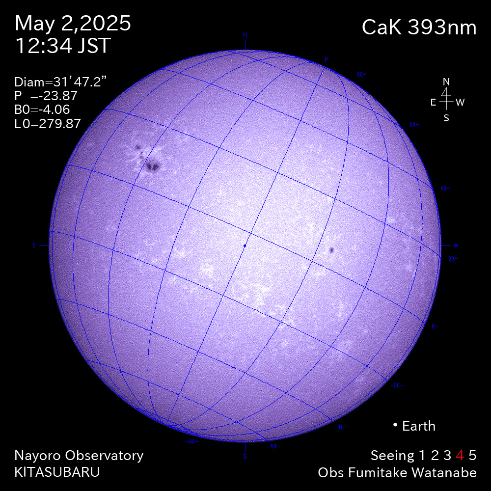 2025年5月2日 CaK波長の太陽
