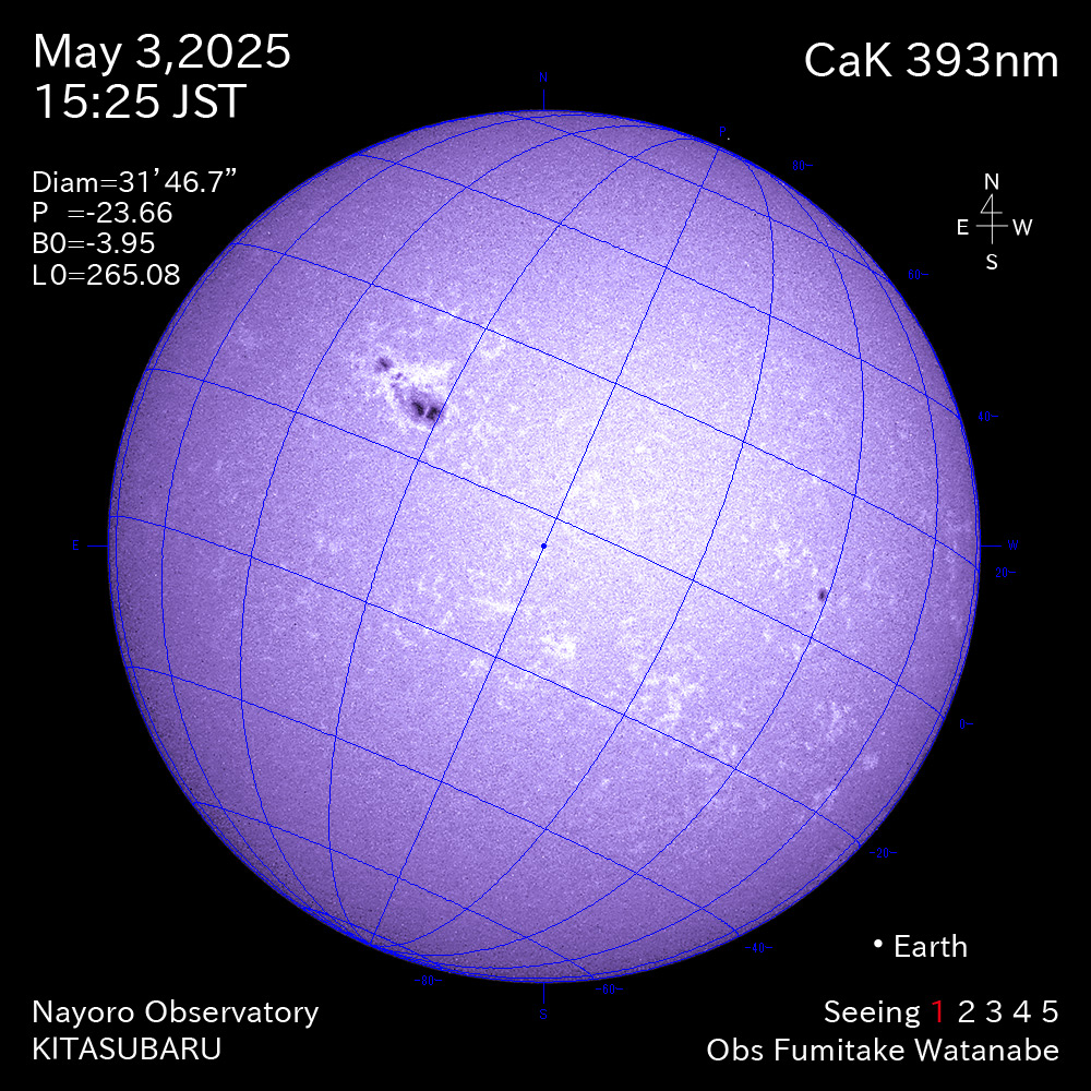 2025年5月3日 CaK波長の太陽