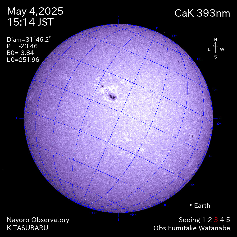 2025年5月4日 CaK波長の太陽