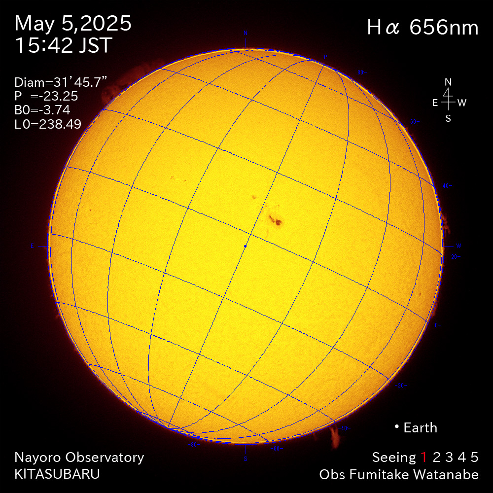 2025年5月5日 Ha波長の太陽
