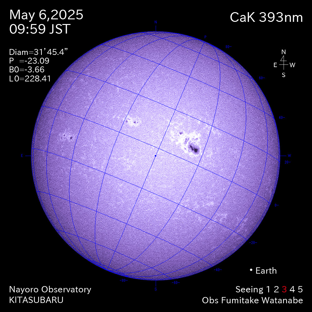 2025年5月6日 CaK波長の太陽
