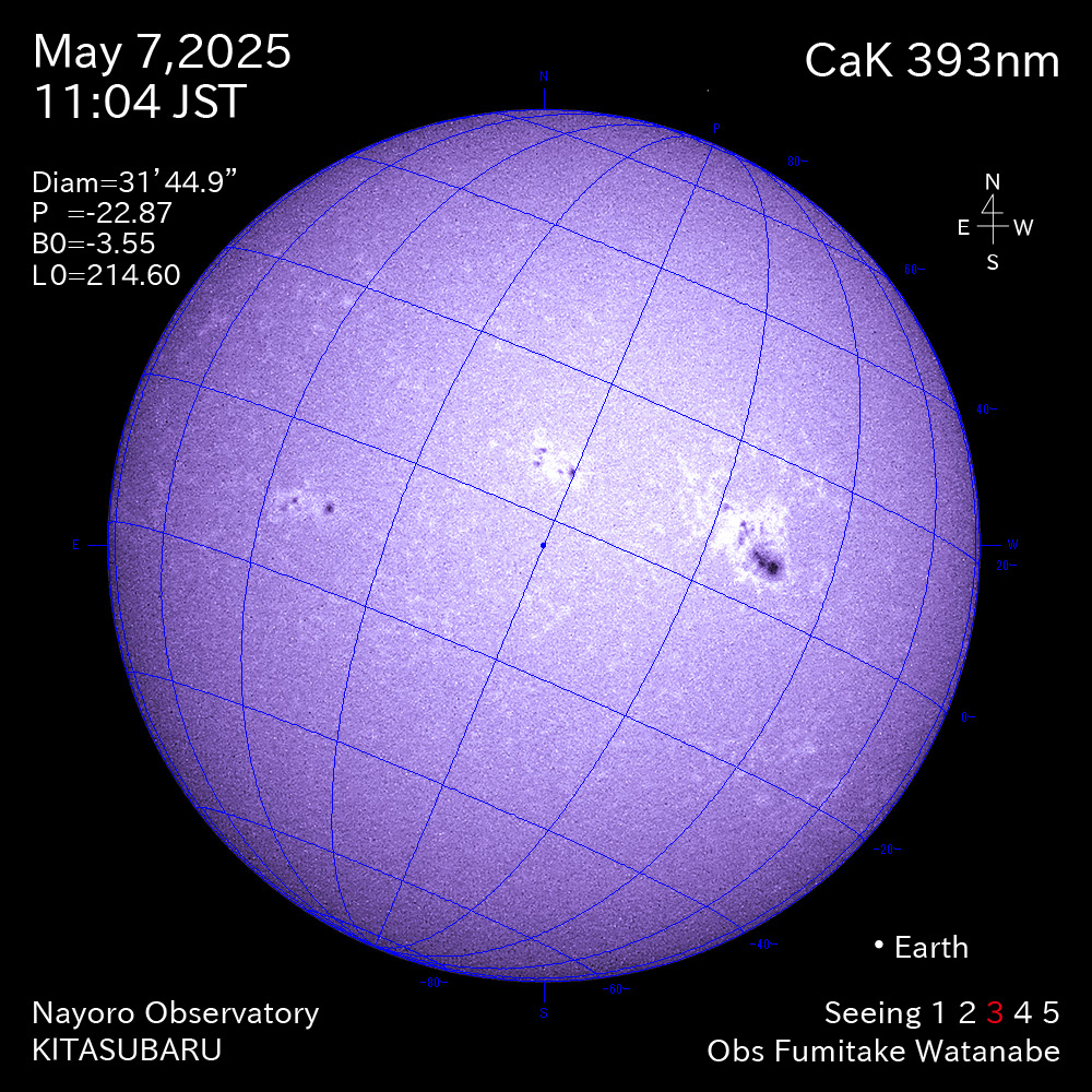 2025年5月7日 CaK波長の太陽