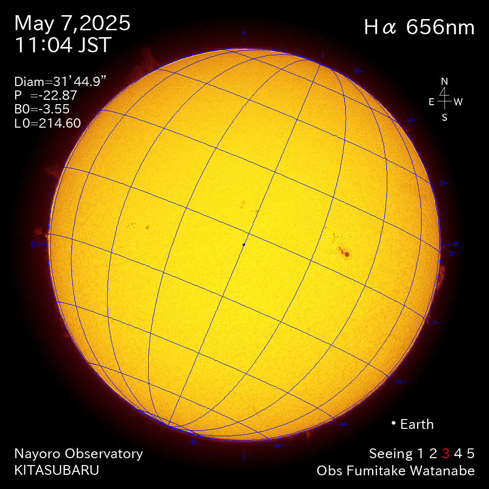 2025年5月7日 Ha波長の太陽