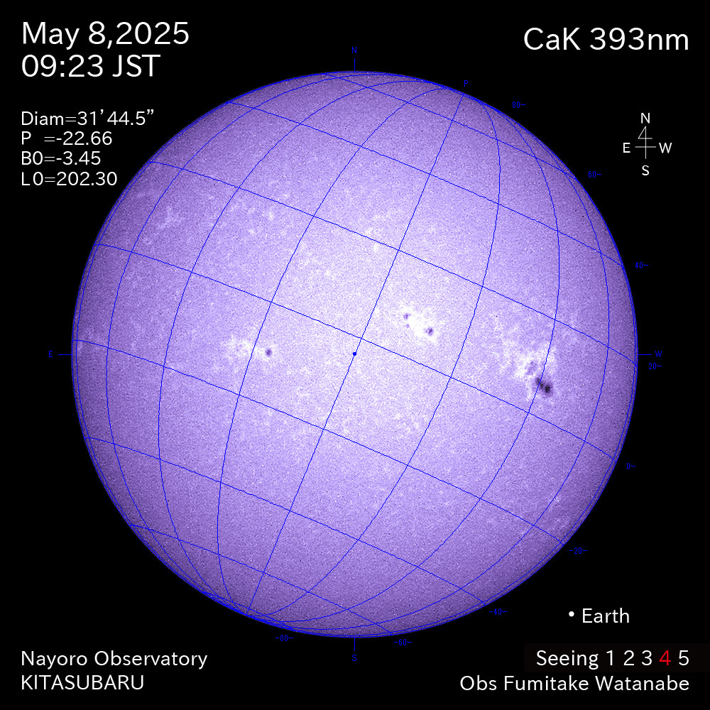 2025年5月8日 CaK波長の太陽