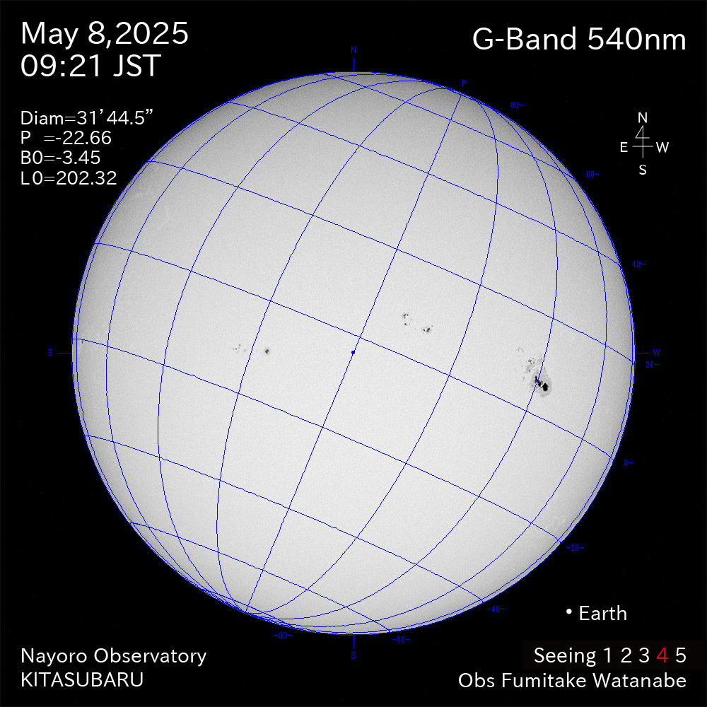 2025年5月8日 540nm波長の太陽