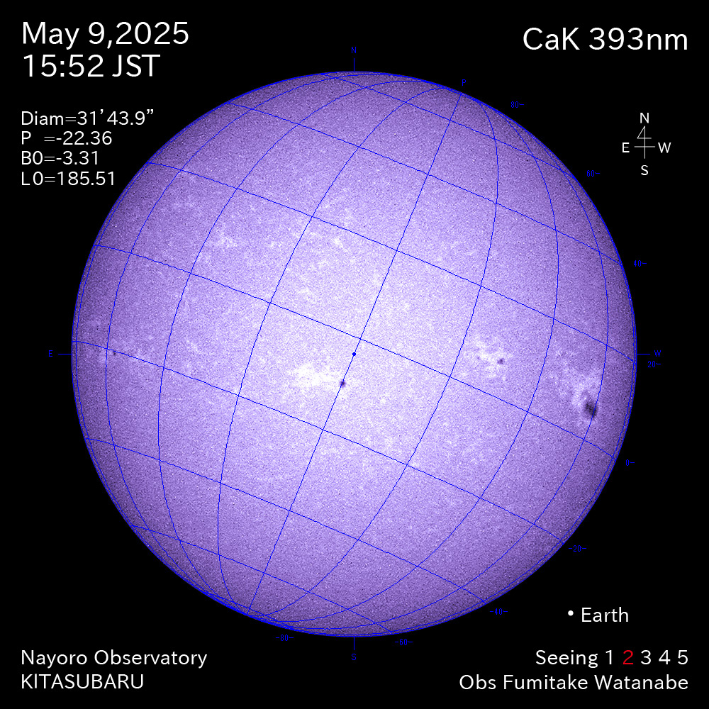 2025年5月9日 CaK波長の太陽