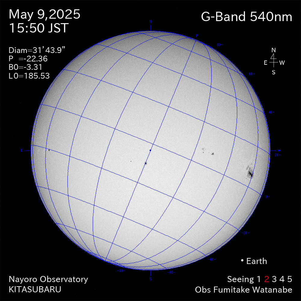 2025年5月9日 540nm波長の太陽