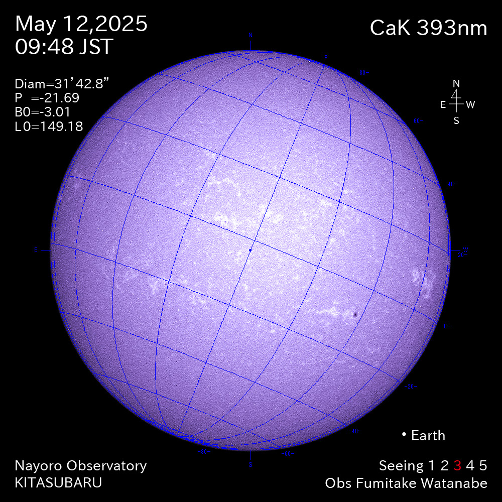 2025年5月12日 CaK波長の太陽