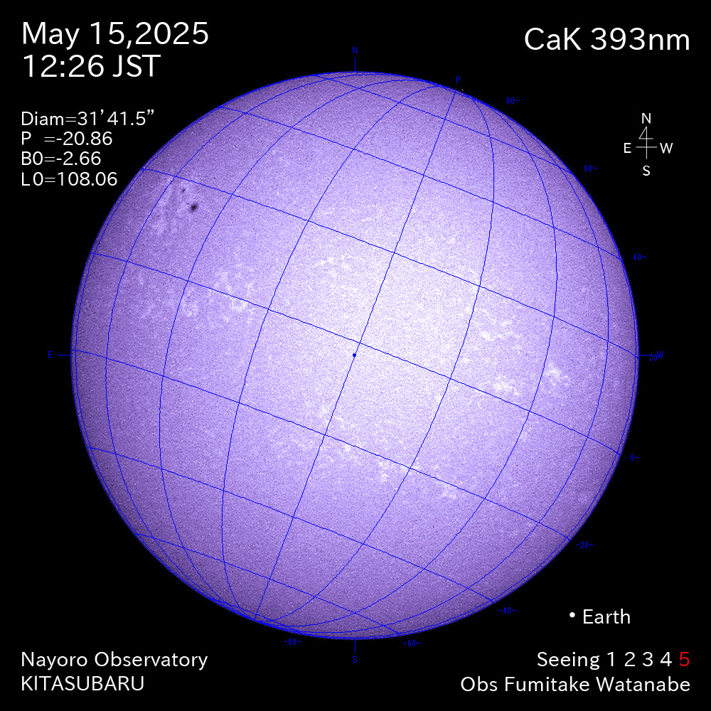 2025年5月15日 CaK波長の太陽