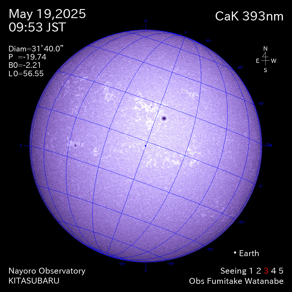 2025年5月19日 CaK波長の太陽