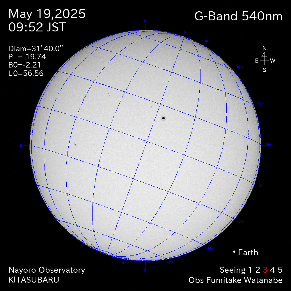 2025年5月19日 540nm波長の太陽