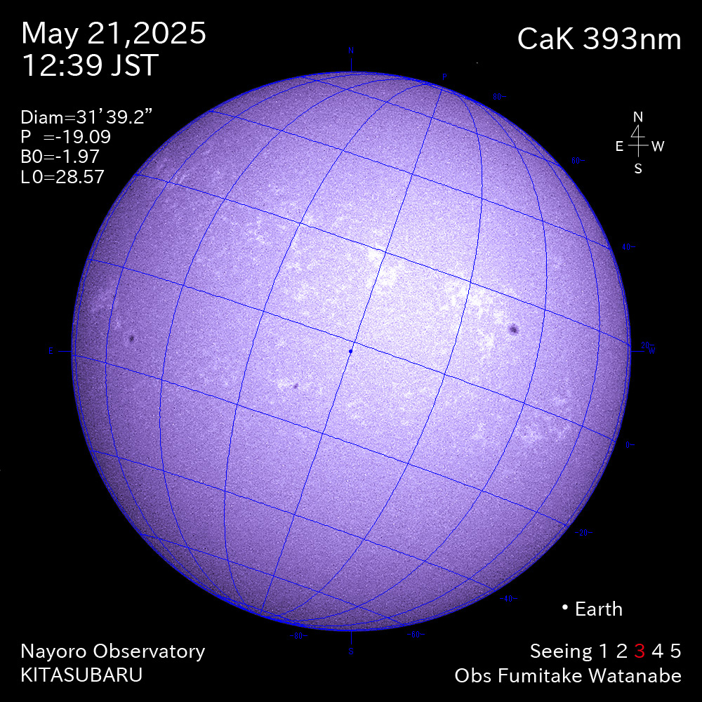 2025年5月21日 CaK波長の太陽