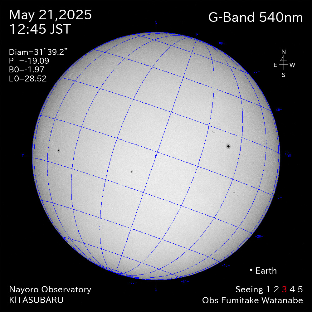 2025年5月21日 540nm波長の太陽