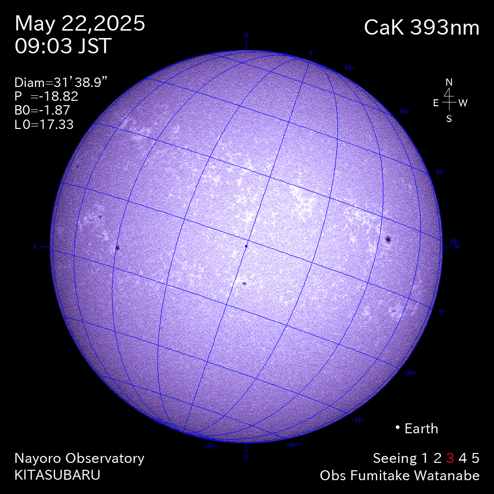 2025年5月22日 CaK波長の太陽