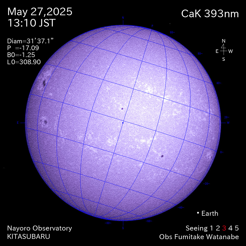 2025年5月27日 CaK波長の太陽