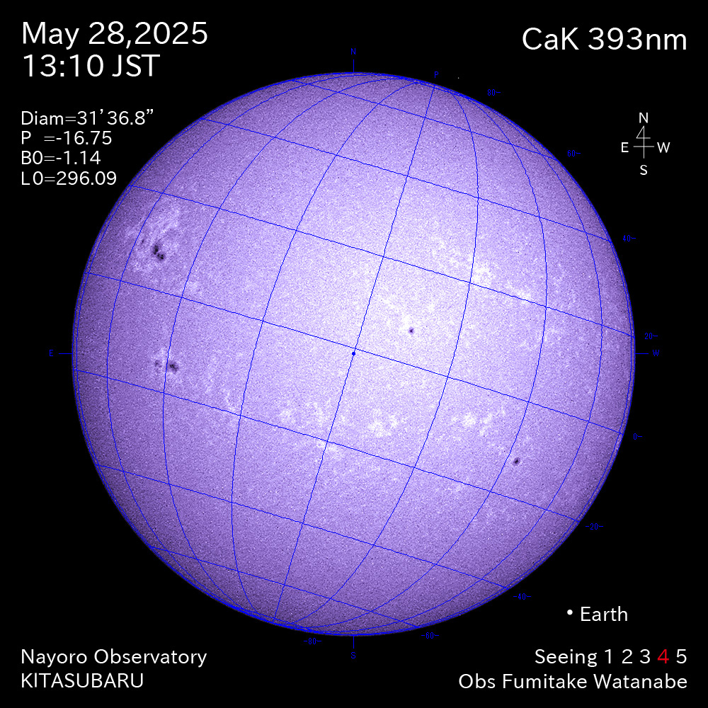 2025年5月28日 CaK波長の太陽