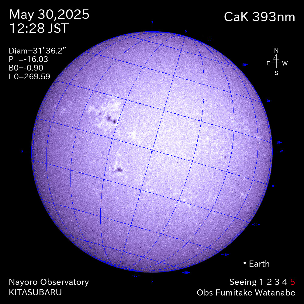 2025年5月30日 CaK波長の太陽