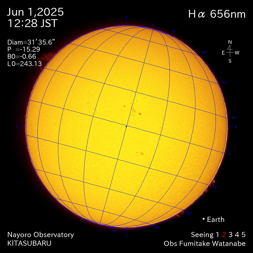 2025年6月1日 Ha波長の太陽