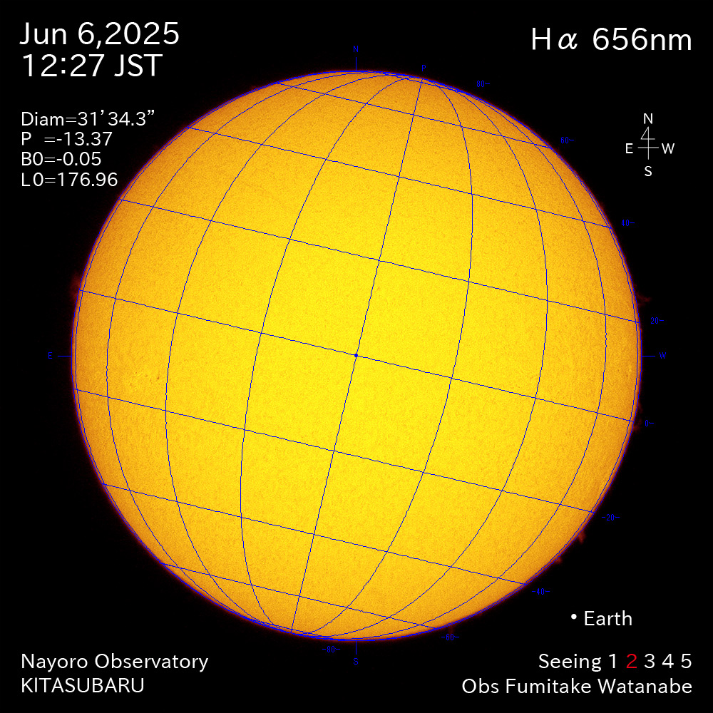 2025年6月6日 Ha波長の太陽