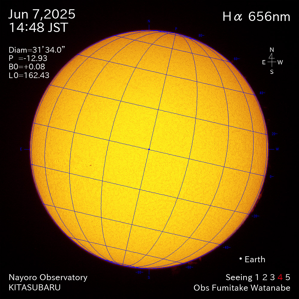 2025年6月7日 Ha波長の太陽
