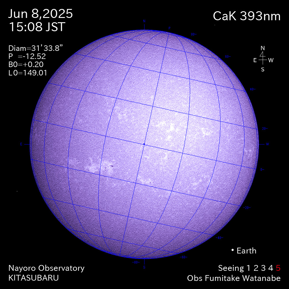 2025年6月8日 CaK波長の太陽