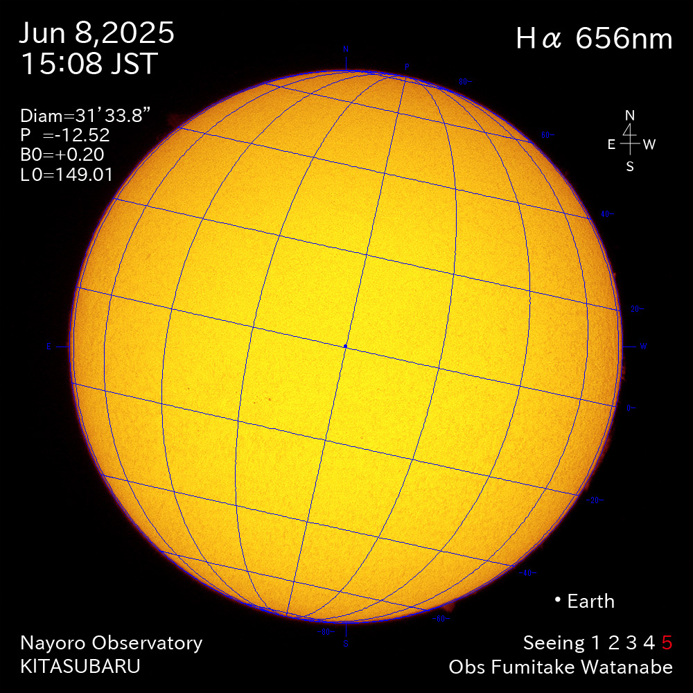 2025年6月8日 Ha波長の太陽