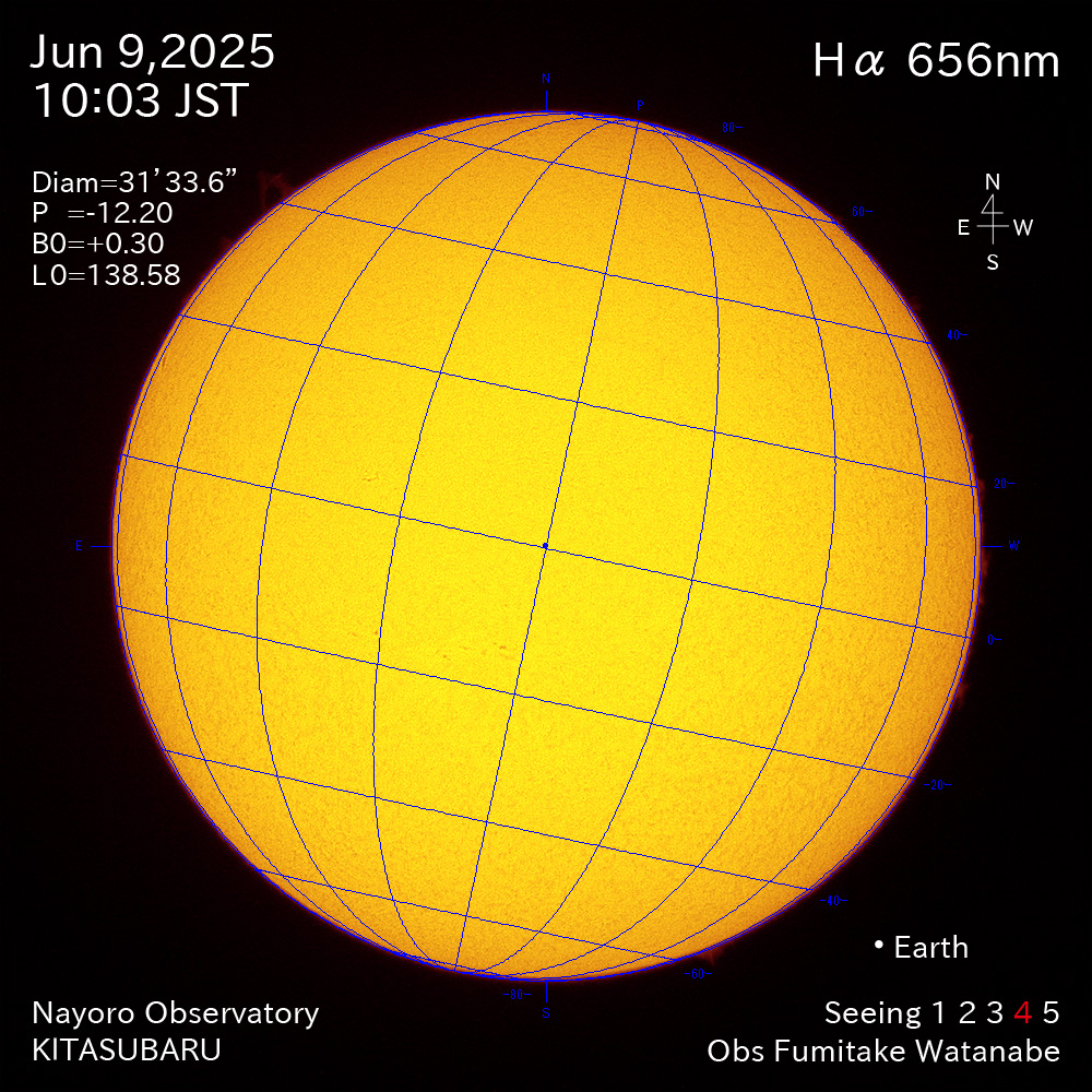 2025年6月9日 Ha波長の太陽
