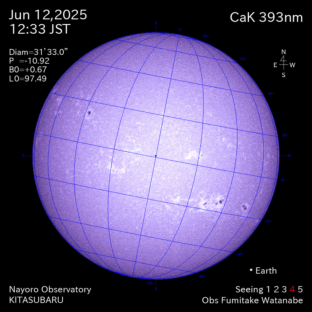 2025年6月12日 CaK波長の太陽