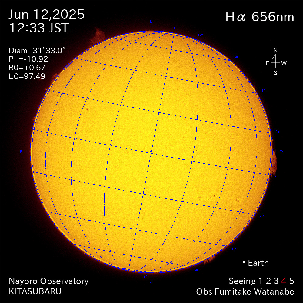 2025年6月12日 Ha波長の太陽