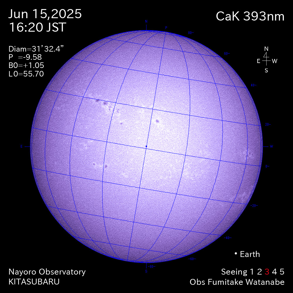 2025年6月15日 CaK波長の太陽