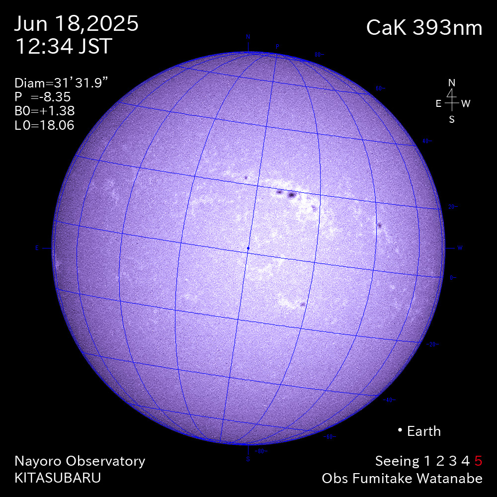2025年6月18日 CaK波長の太陽