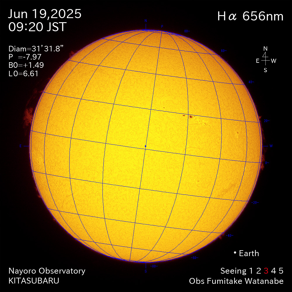 2025年6月19日 Ha波長の太陽