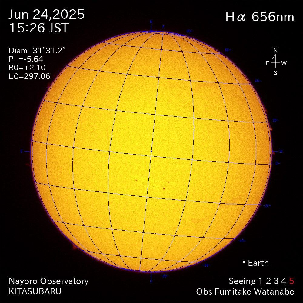 2025年6月24日 Ha波長の太陽