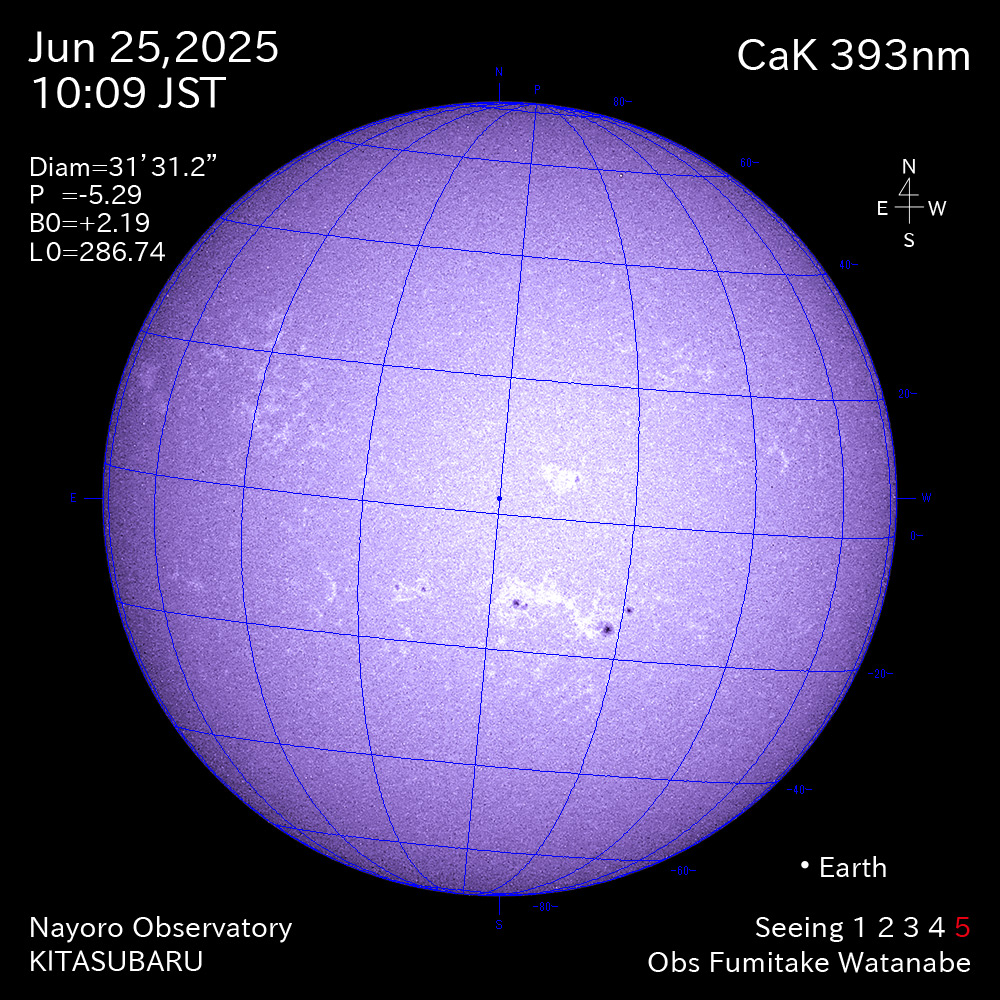 2025年6月25日 CaK波長の太陽